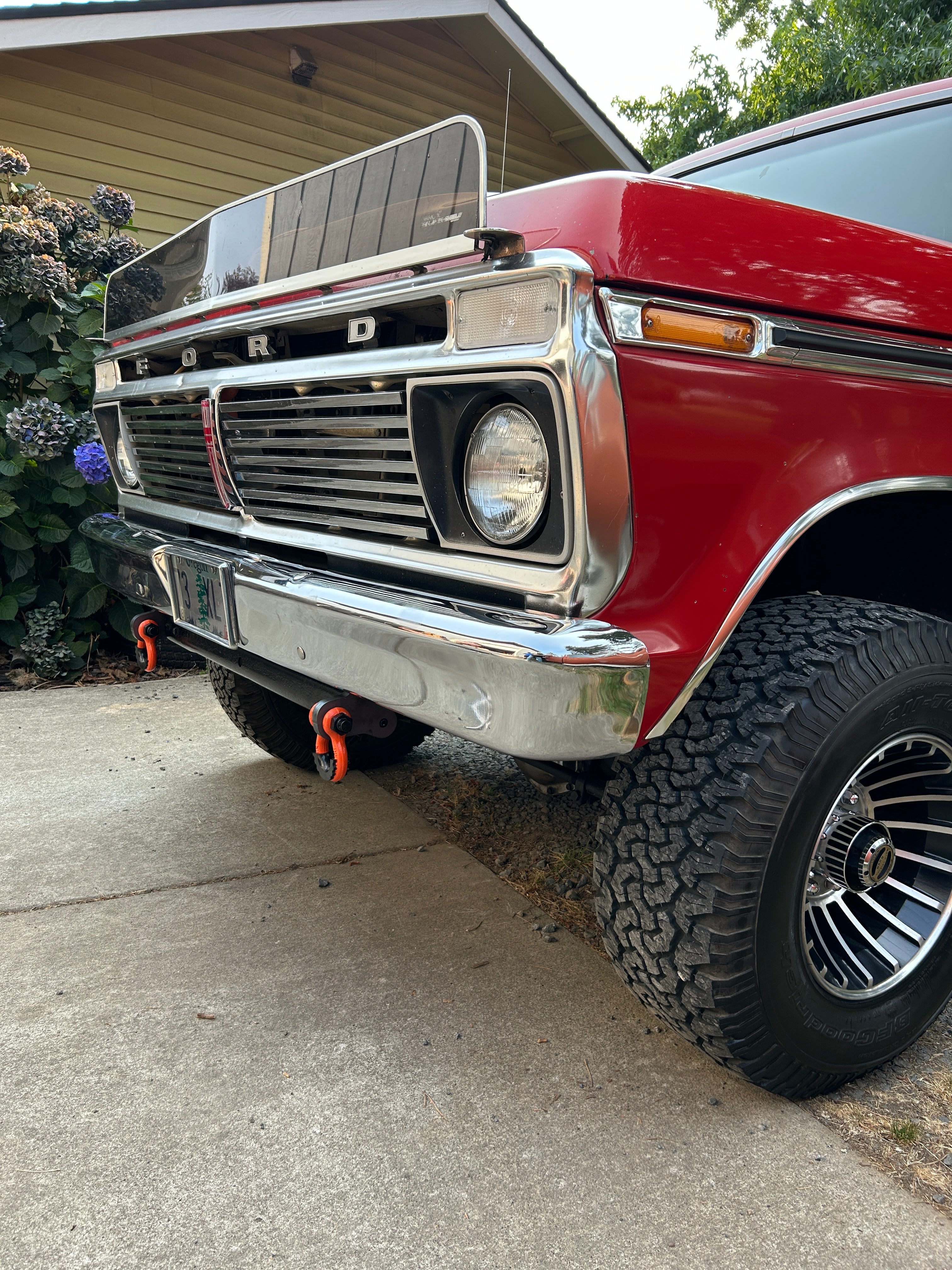 67-77 Ford High-boy style truck shackle bracket tow hooks | Engineered Vintage | Custom Winch Mounts & Recovery For Classic Trucks