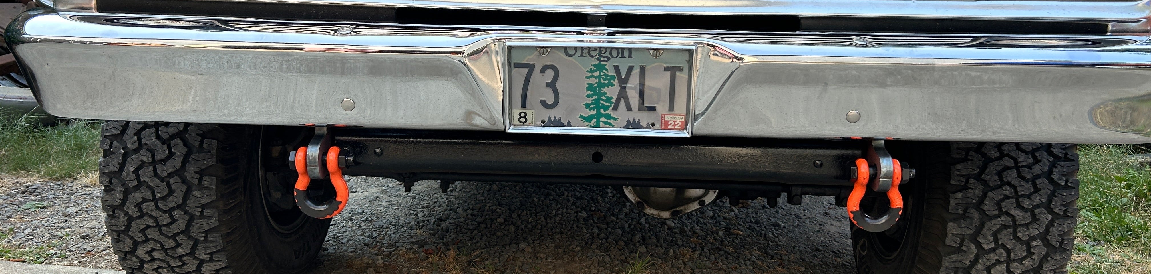 67-77 Ford High-boy style truck shackle bracket tow hooks | Engineered Vintage | Custom Winch Mounts & Recovery For Classic Trucks