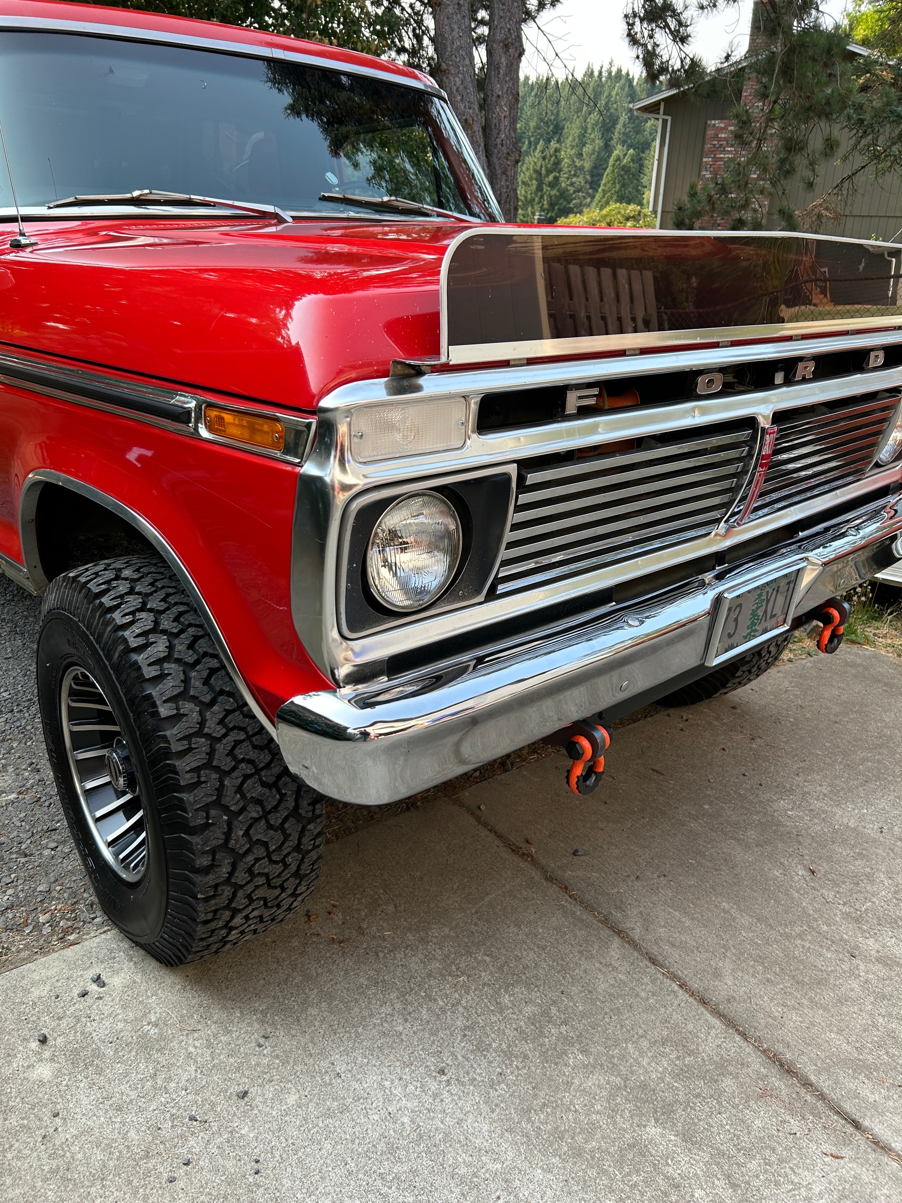 67-77 Ford High-boy style truck shackle bracket tow hooks | Engineered Vintage | Custom Winch Mounts & Recovery For Classic Trucks