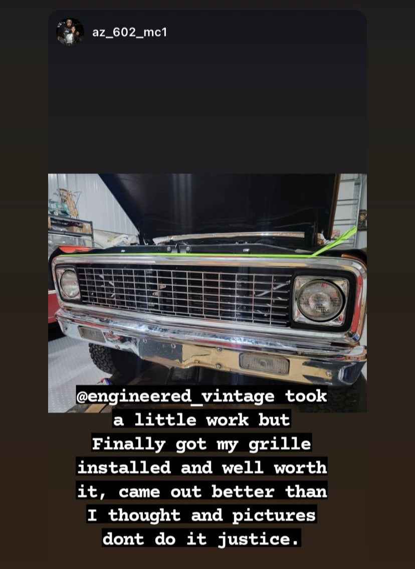 Grille AF (Aluminum Fabricated) 1971-72 Chevrolet Truck Inner Grille