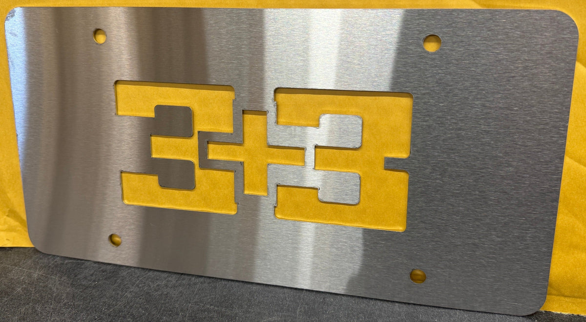 Brushed Stainless 3+3 License Plate