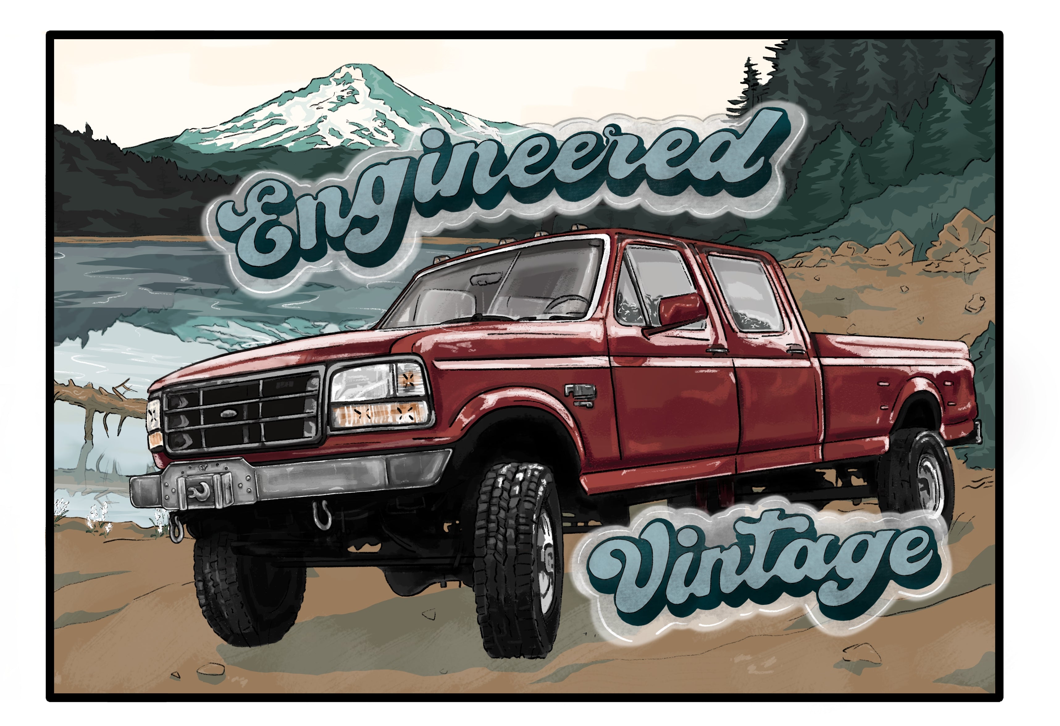 Engineered Vintage OBS Ford 'GOAT' sticker