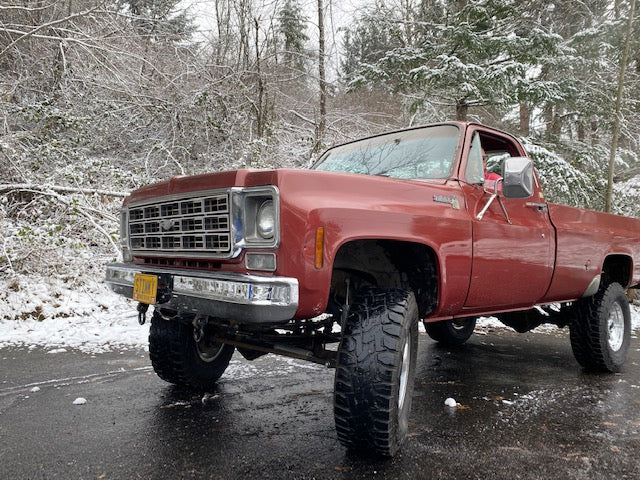 1973-80 GM truck Behind Bumper Winch Mount (BBWM) & steering box reinforce kit | Engineered Vintage | Custom Winch Mounts & Recovery For Classic Trucks