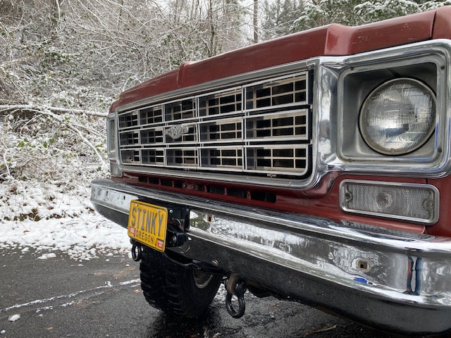 1973-80 GM truck Behind Bumper Winch Mount (BBWM) & steering box reinforce kit | Engineered Vintage | Custom Winch Mounts & Recovery For Classic Trucks