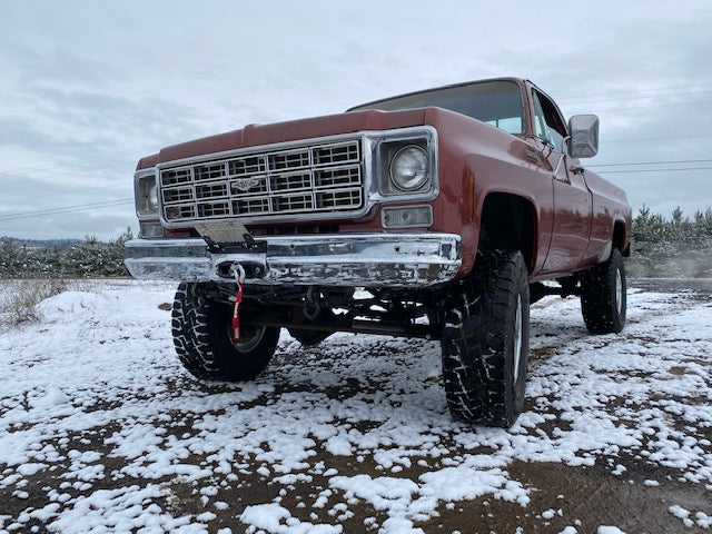 1973-80 GM truck Behind Bumper Winch Mount (BBWM) & steering box reinforce kit | Engineered Vintage | Custom Winch Mounts & Recovery For Classic Trucks