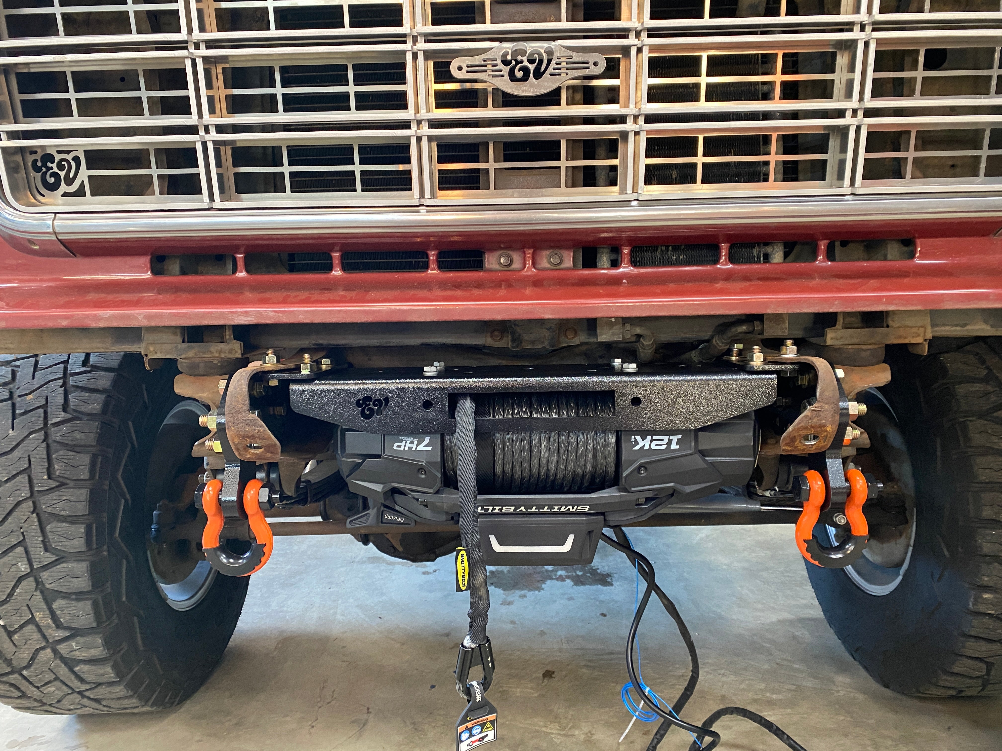 1973-80 GM truck Behind Bumper Winch Mount (BBWM) & steering box reinforce kit | Engineered Vintage | Custom Winch Mounts & Recovery For Classic Trucks