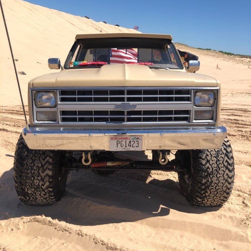 1981-1987 (-'91 K5/Sub/Crew) GM truck Shackle Bracket tow hooks | Engineered Vintage | Custom Winch Mounts & Recovery For Classic Trucks