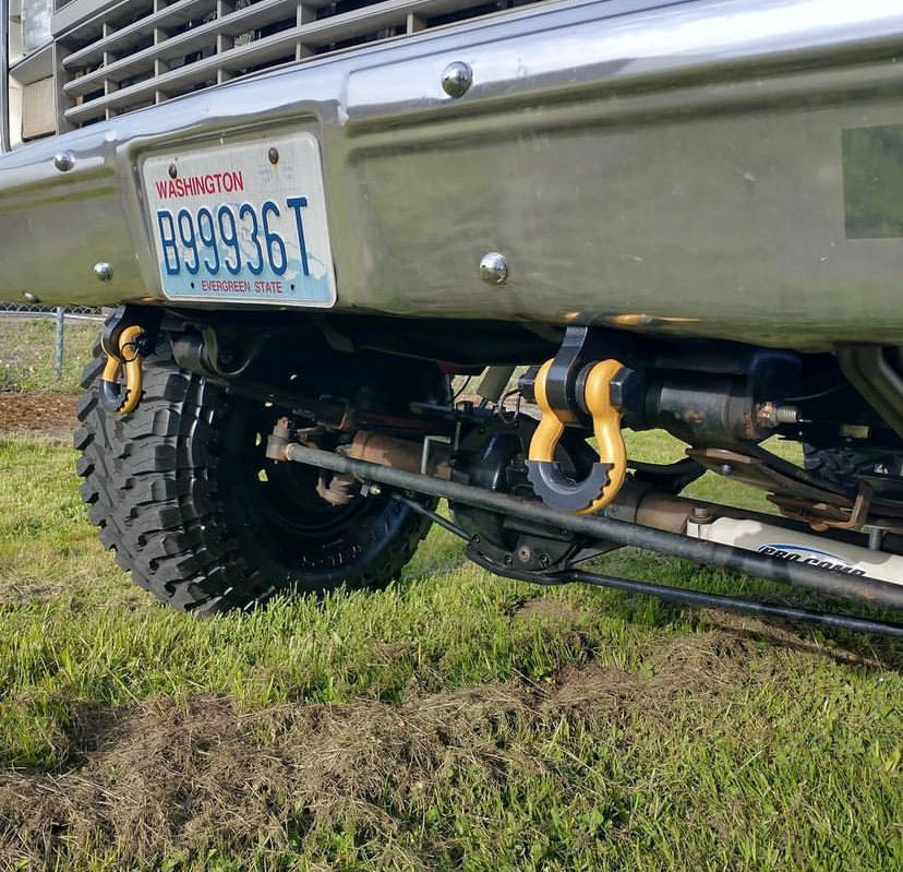 1981-1987 (-'91 K5/Sub/Crew) GM truck Shackle Bracket tow hooks | Engineered Vintage | Custom Winch Mounts & Recovery For Classic Trucks