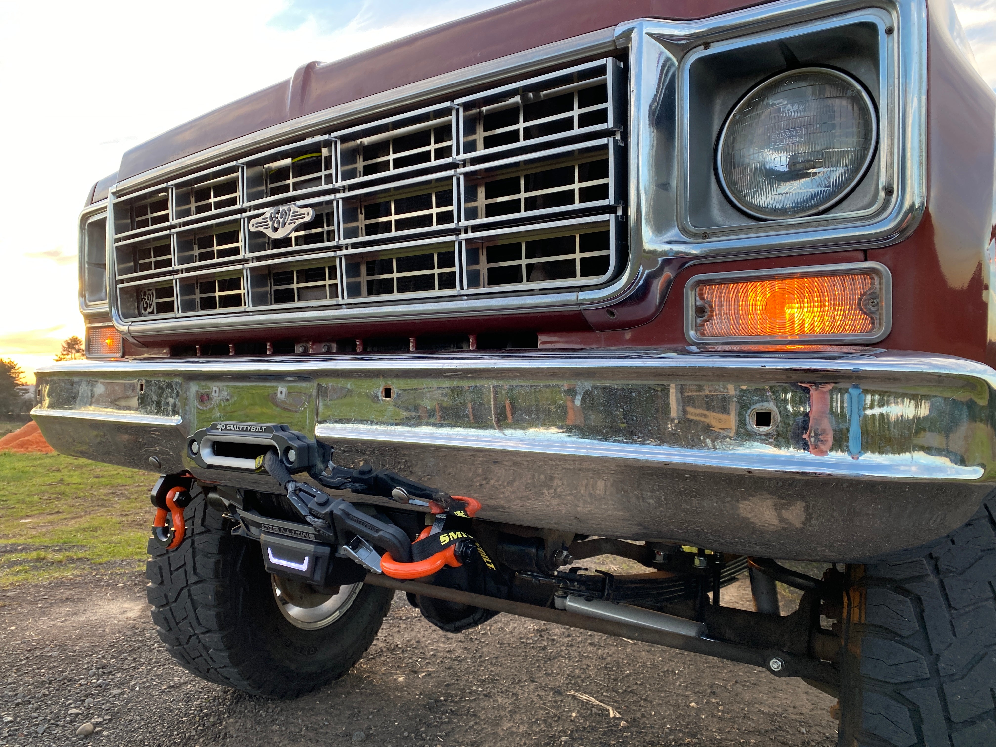 1973-80 GM truck Behind Bumper Winch Mount (BBWM) & steering box reinforce kit | Engineered Vintage | Custom Winch Mounts & Recovery For Classic Trucks