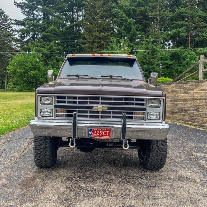 1981-1987 (-'91 K5/Sub/Crew) GM truck Shackle Bracket tow hooks | Engineered Vintage | Custom Winch Mounts & Recovery For Classic Trucks