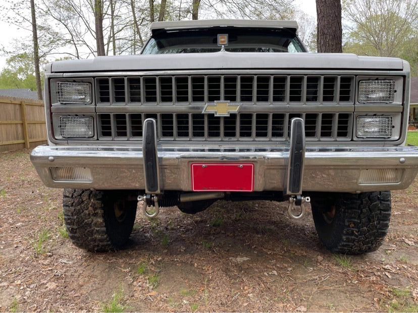 1981-1987 (-'91 K5/Sub/Crew) GM truck Shackle Bracket tow hooks | Engineered Vintage | Custom Winch Mounts & Recovery For Classic Trucks