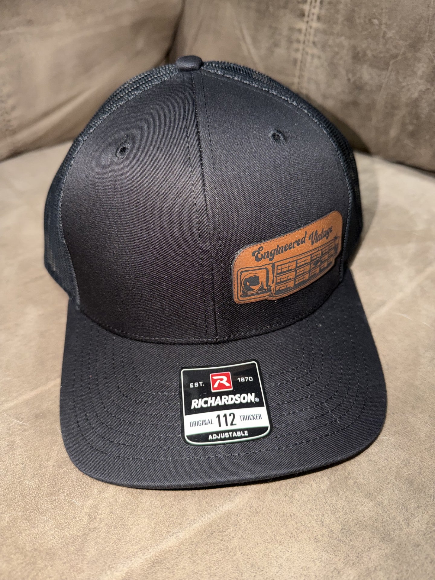 Engineered Vintage Leather Patch Square Body Hat
