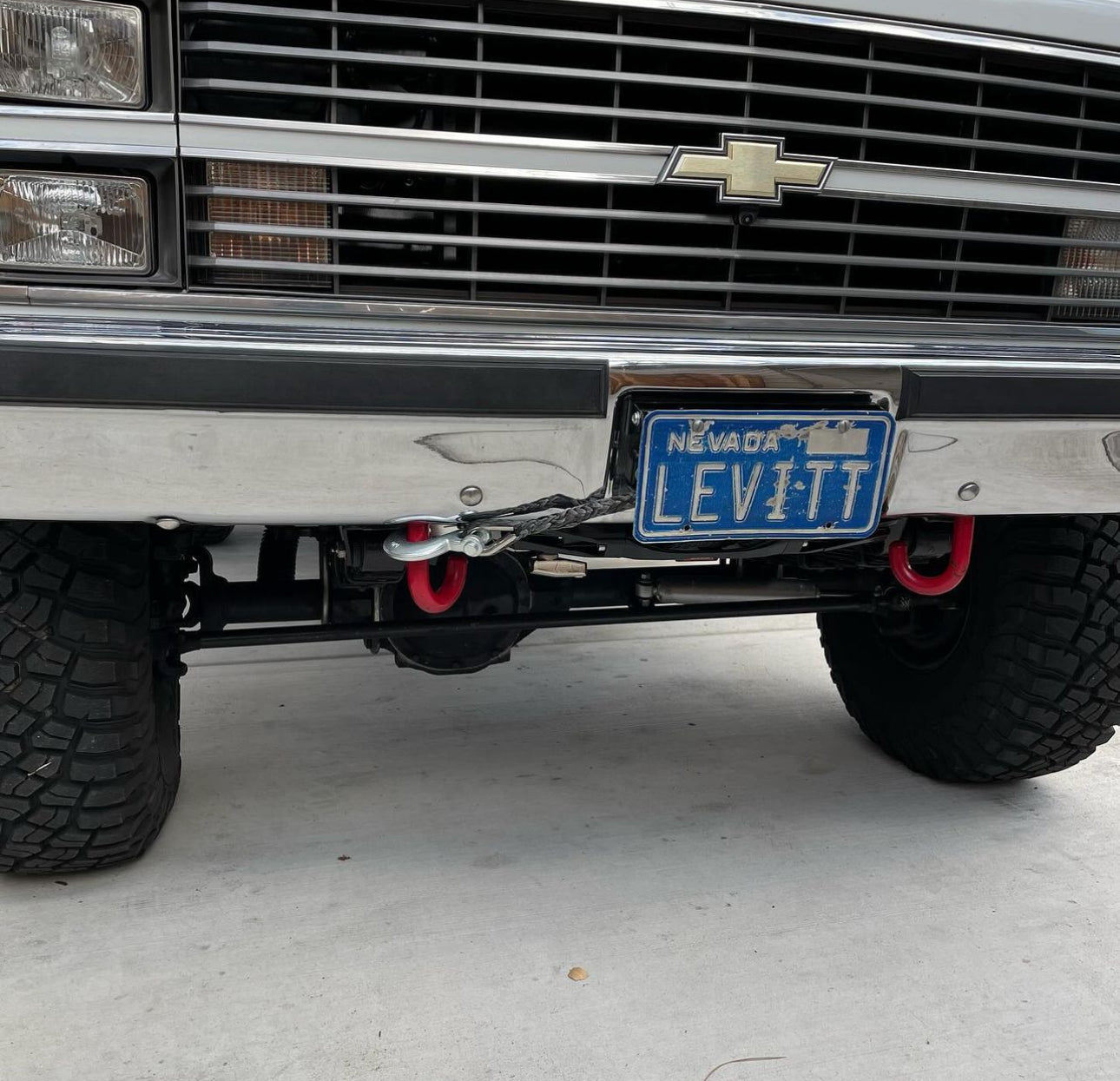 1981-87 GM truck (& 1981-91 K5 Blazer, Suburban, Crew, CUCV) Behind Bumper Winch Mount (BBWM) & steering box reinforce kit