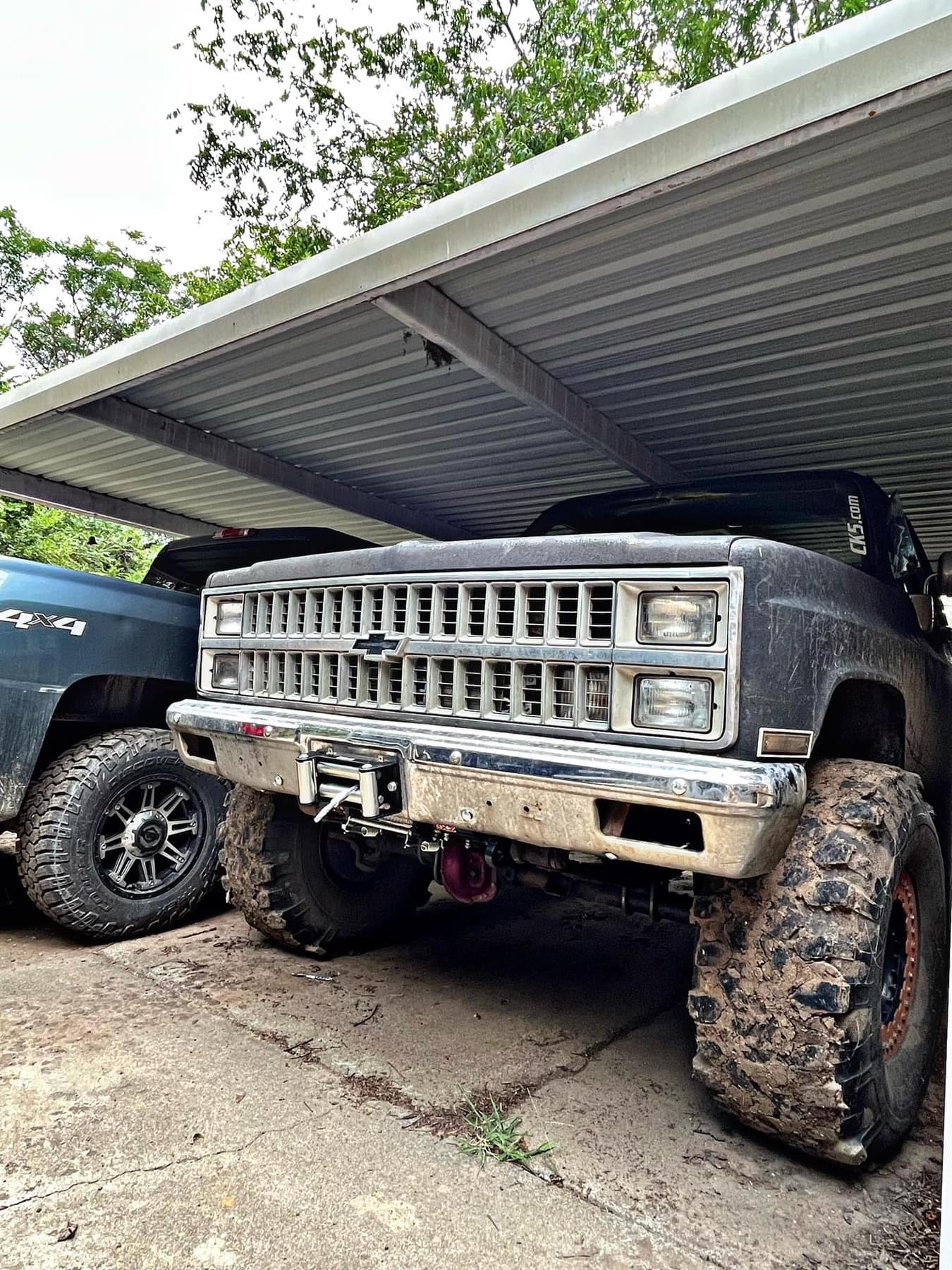 1981-87 GM truck (& 1981-91 K5 Blazer, Suburban, Crew, CUCV) Behind Bumper Winch Mount (BBWM) & steering box reinforce kit