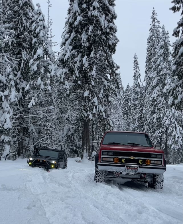 1981-87 GM truck (& 1981-91 K5 Blazer, Suburban, Crew, CUCV) Behind Bumper Winch Mount (BBWM) & steering box reinforce kit