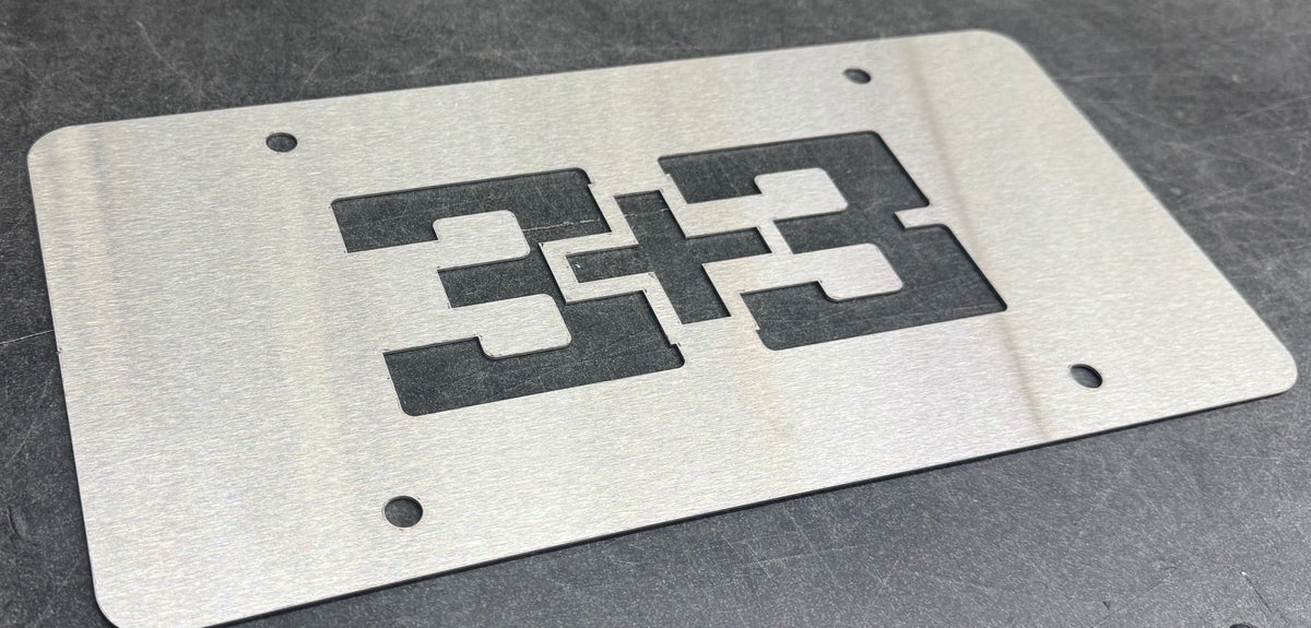 Brushed Stainless 3+3 License Plate