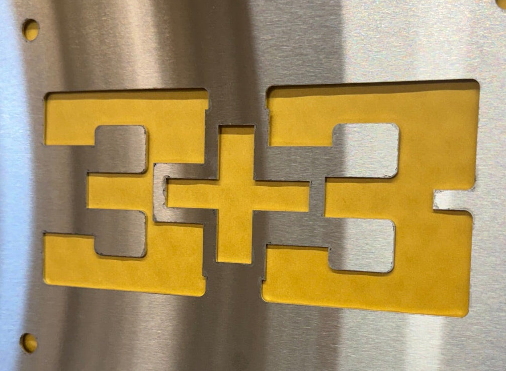 Brushed Stainless 3+3 License Plate