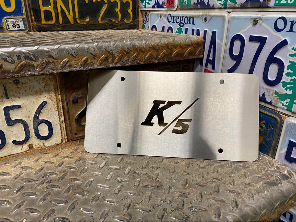 1969-1972 Brushed Stainless K5 License Plate | Engineered Vintage | Custom Winch Mounts & Recovery For Classic Trucks