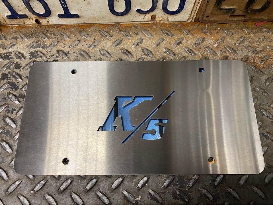 1969-1972 Brushed Stainless K5 License Plate | Engineered Vintage | Custom Winch Mounts & Recovery For Classic Trucks