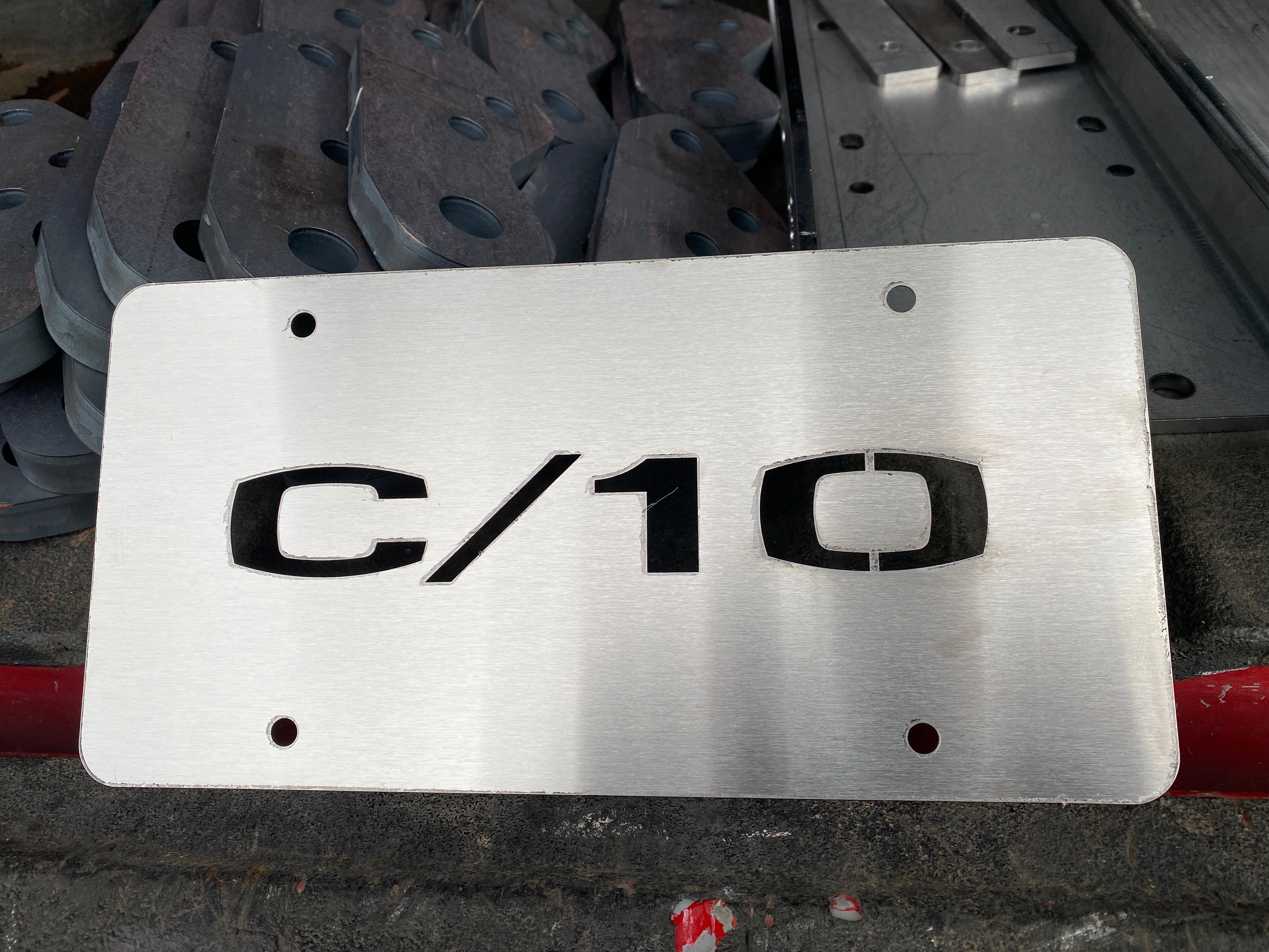 Brushed Stainless C10 License Plate | Engineered Vintage | Custom Winch Mounts & Recovery For Classic Trucks