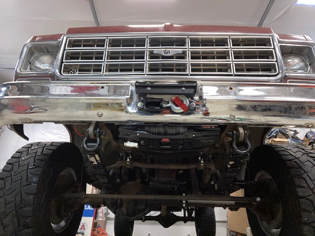 1973-80 GM truck Behind Bumper Winch Mount (BBWM) & steering box reinforce kit | Engineered Vintage | Custom Winch Mounts & Recovery For Classic Trucks