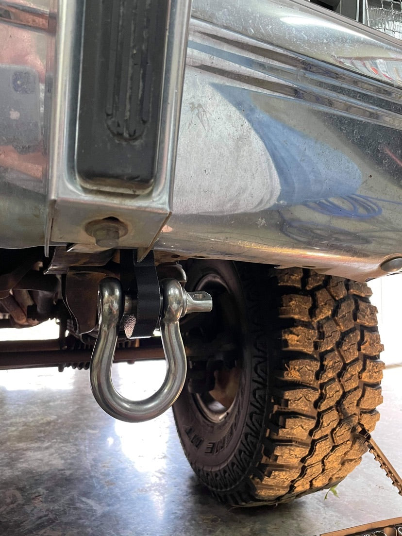 1981-1987 (-'91 K5/Sub/Crew) GM truck Shackle Bracket tow hooks | Engineered Vintage | Custom Winch Mounts & Recovery For Classic Trucks